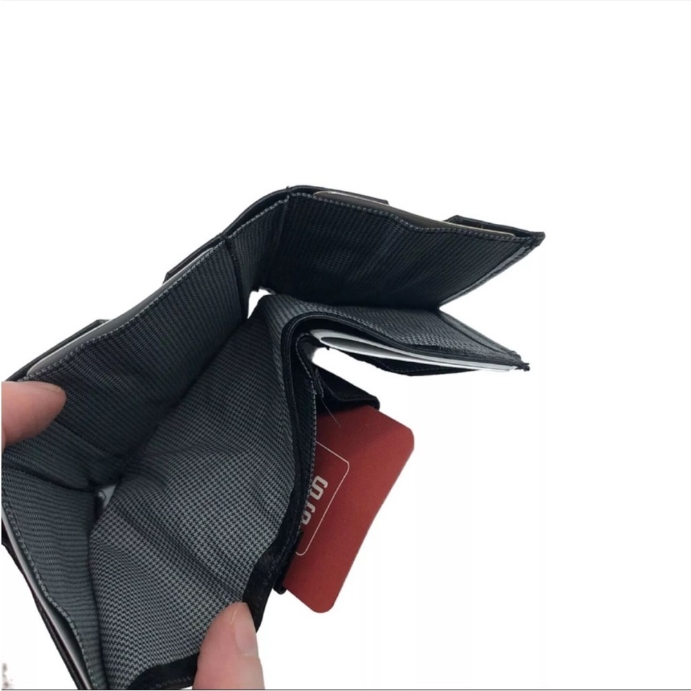 Spikes & Sparrow Black Leather Trifold RFID Blocking Wallet NIB Men’s Compact - Picture 4 of 8